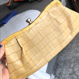 Banana Republic clutch yellow leather